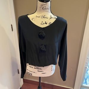 Vintage T Edwards silk cropped blouse